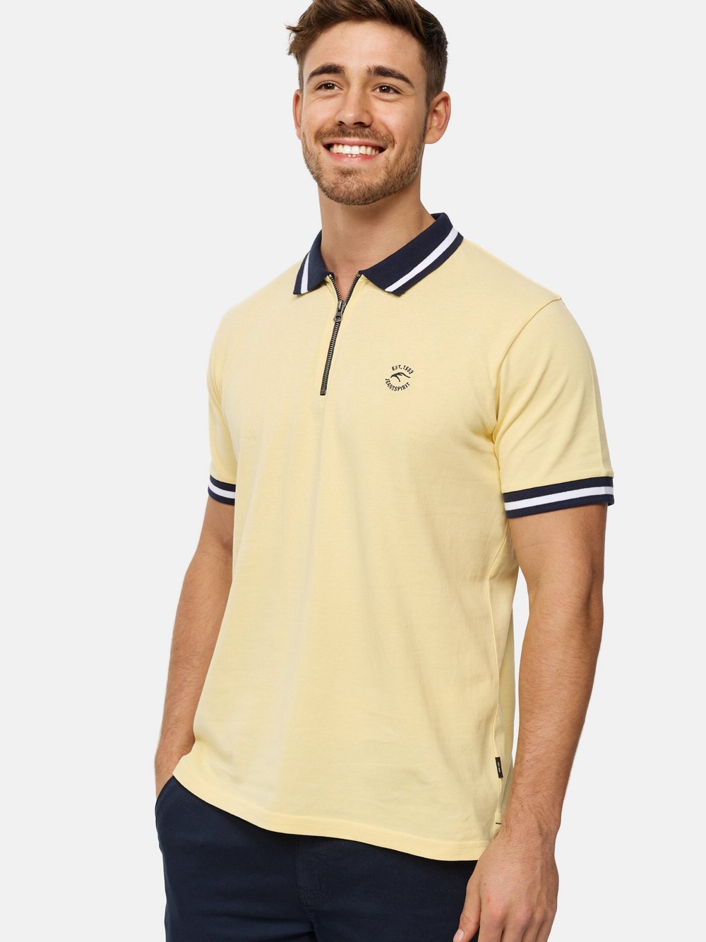 Indicode Poloshirt Herren Baumwolle gelb, M