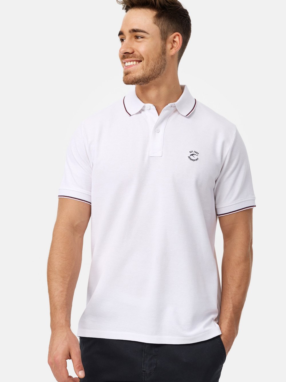 Indicode Poloshirt Herren Baumwolle weiß, L