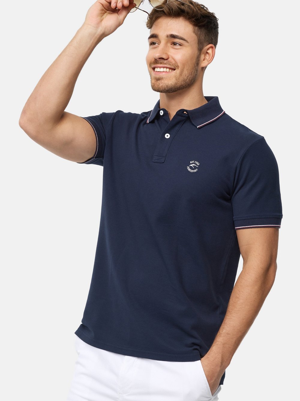 Indicode Poloshirt Herren Baumwolle blau, S