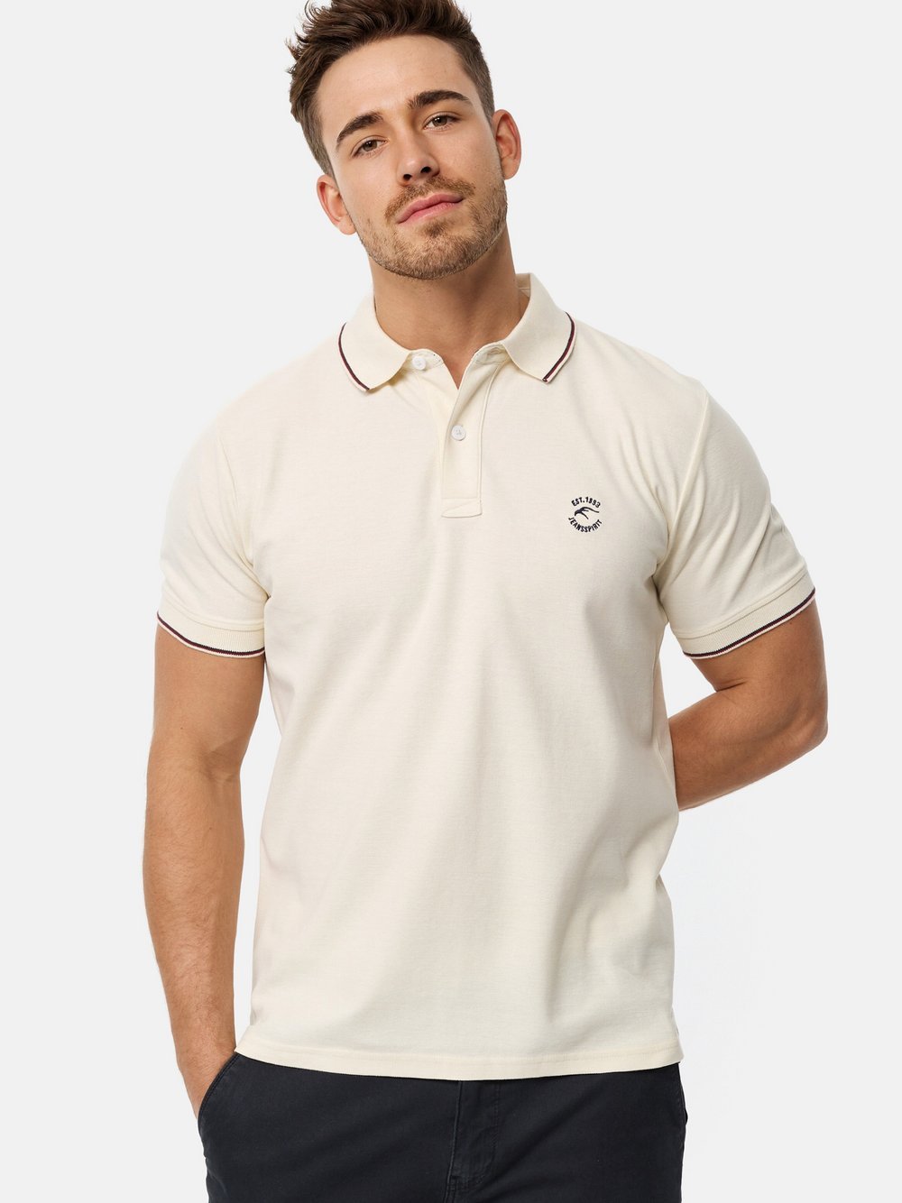 Indicode Poloshirt Herren Baumwolle weiß, L