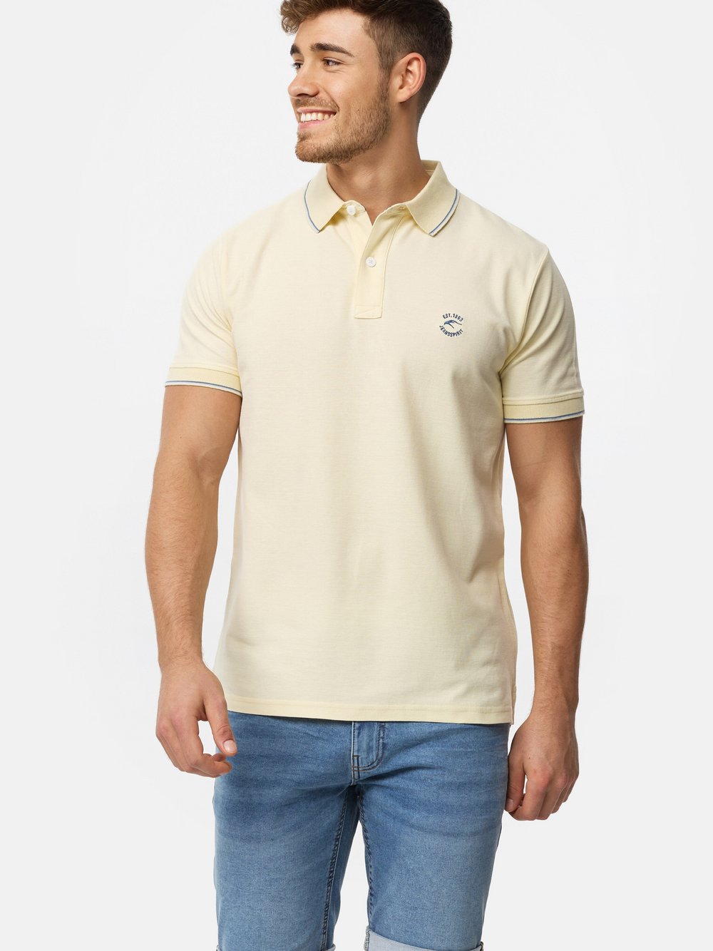 Indicode Poloshirt Herren Baumwolle gelb, M