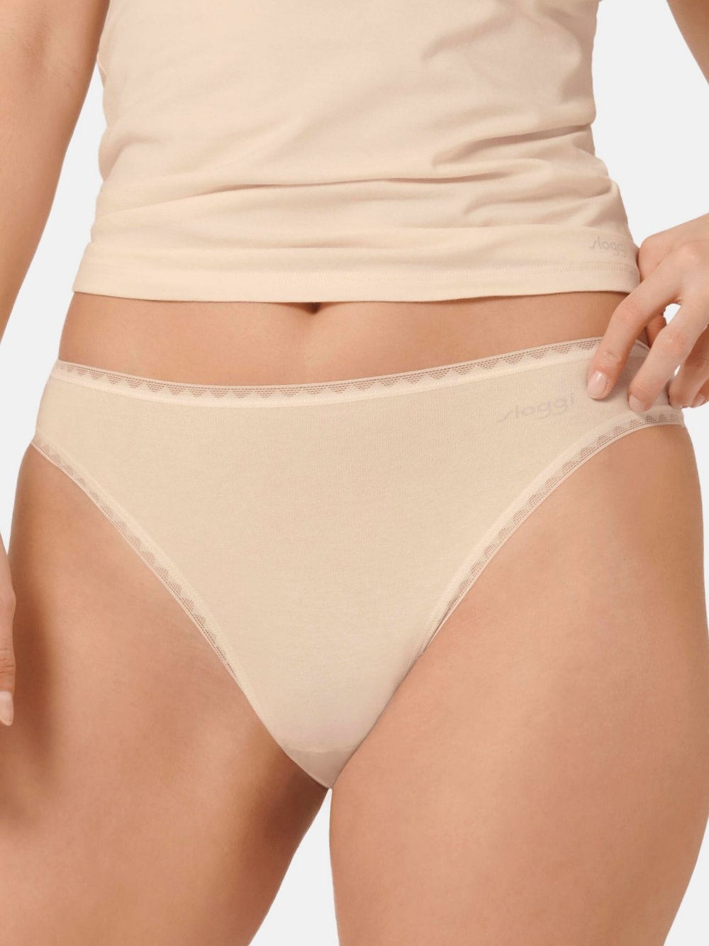 sloggi Tai Slip Damen Baumwolle beige, XS