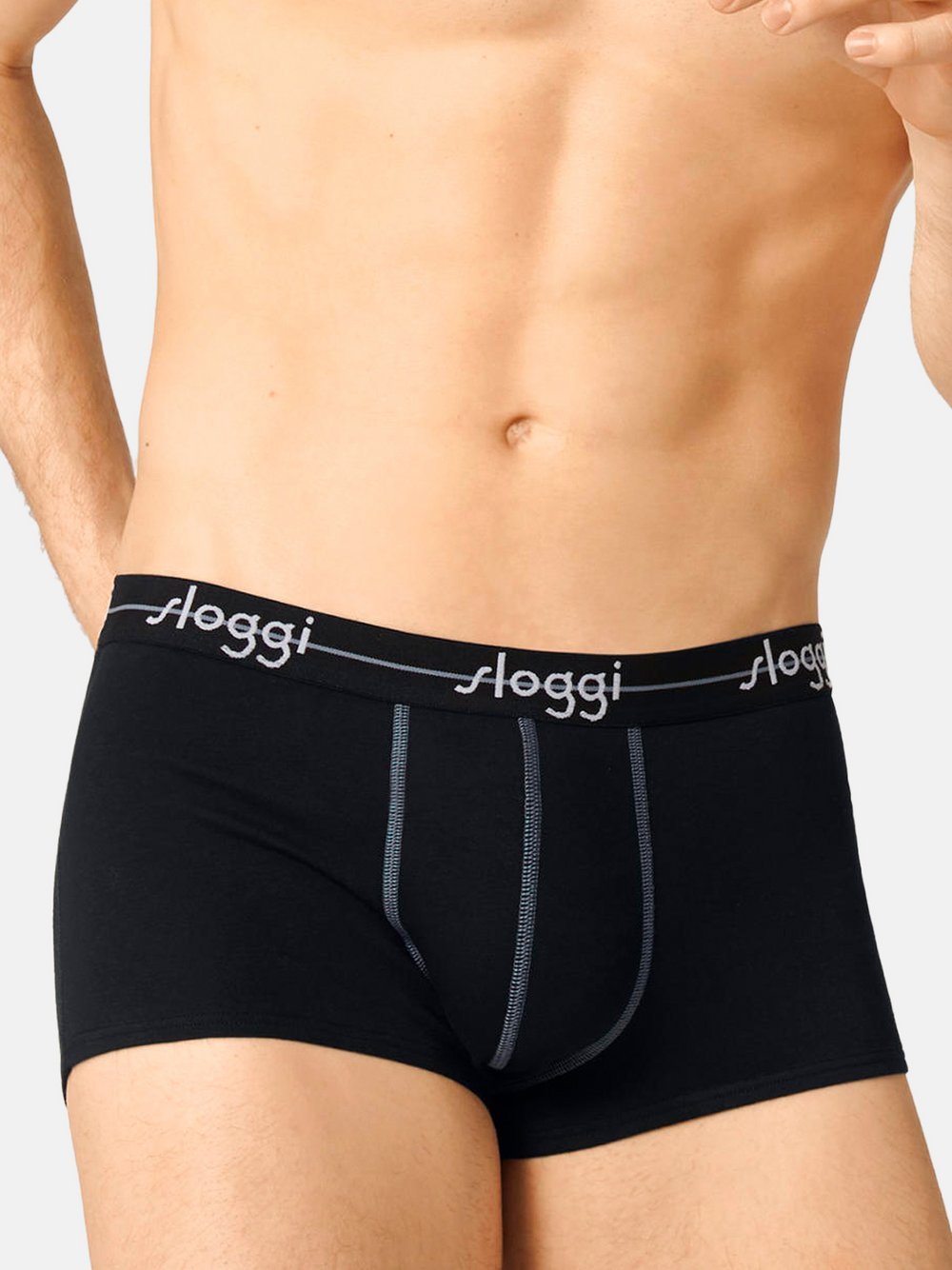 sloggi Retro Short  Herren Baumwolle schwarz, L