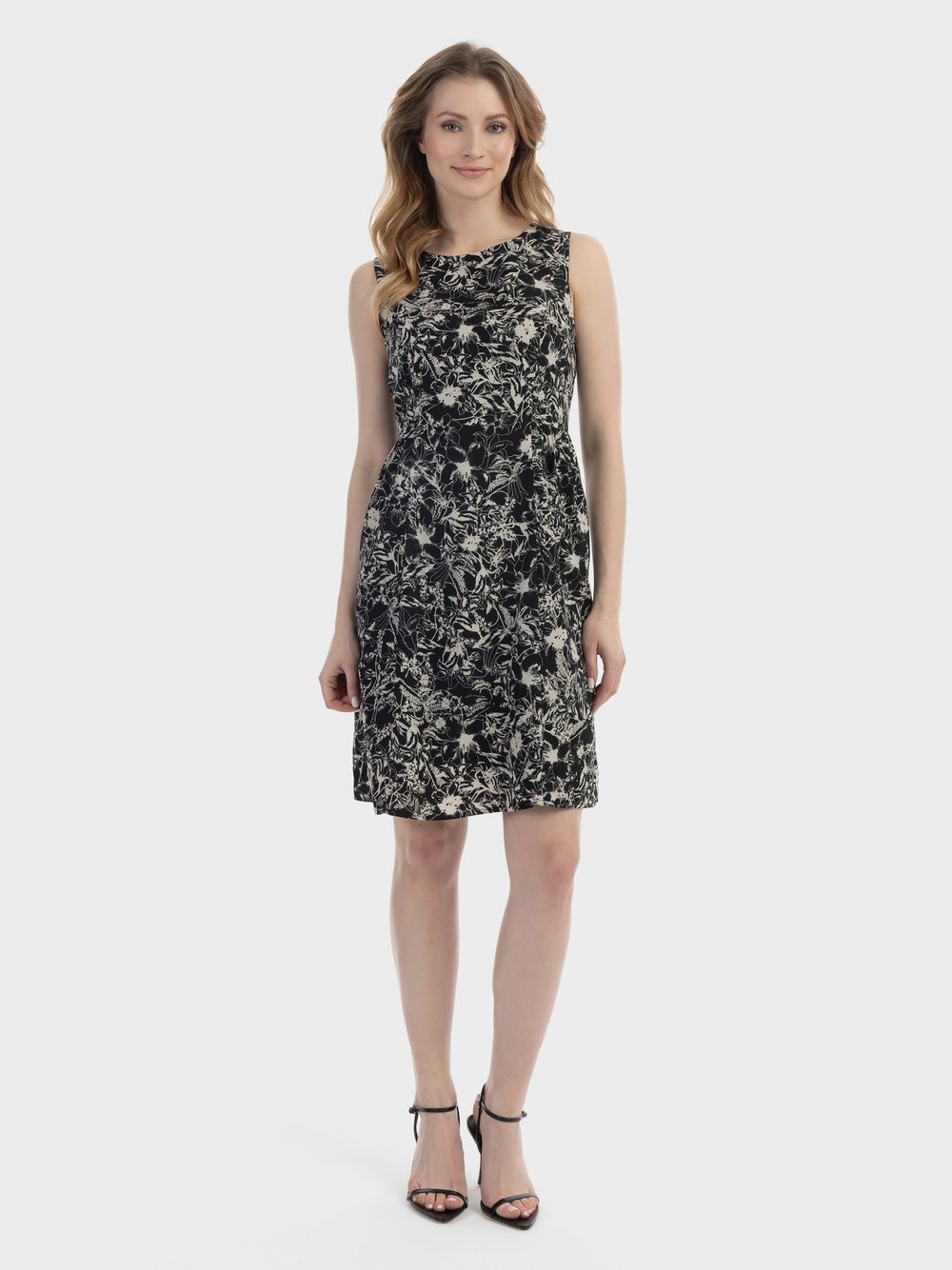 Usha Midikleid mit Retro-Print Damen schwarz gemustert, M