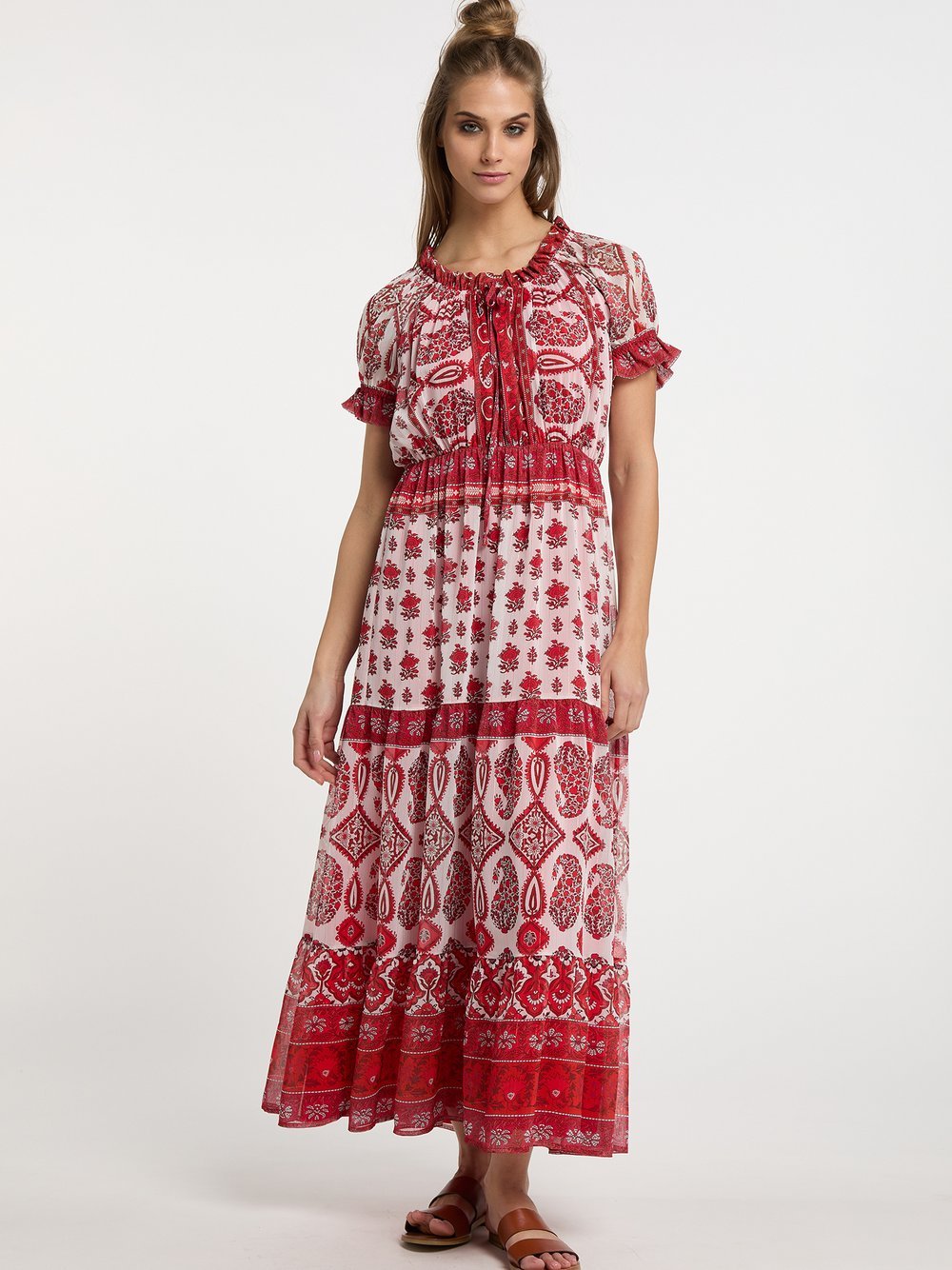 Usha Maxikleid mit Allover-Print Damen mehrfarbig gemustert, L