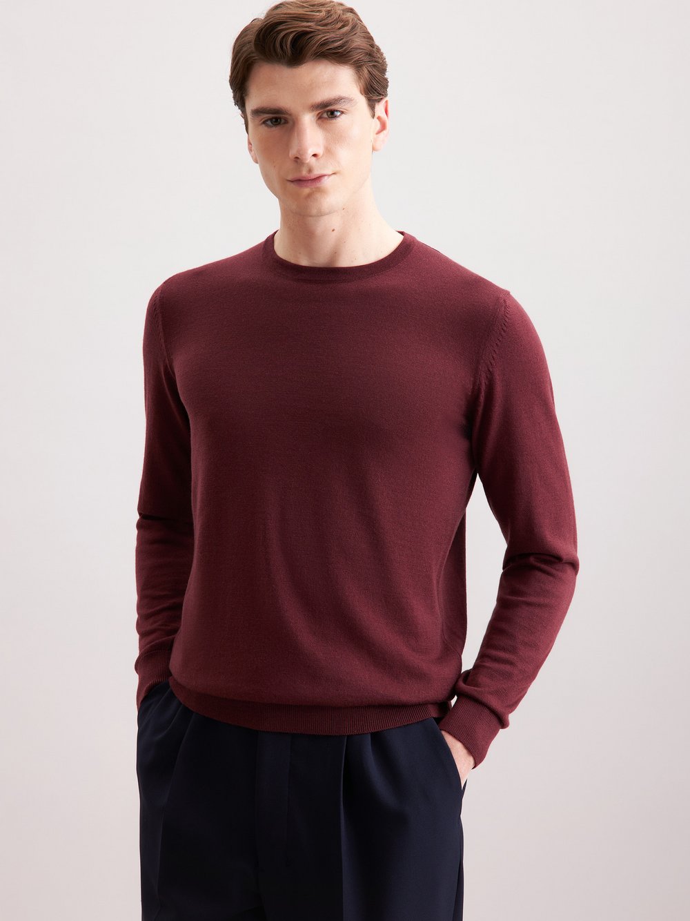 Seidensticker Pullover Herren Wolle rot, M