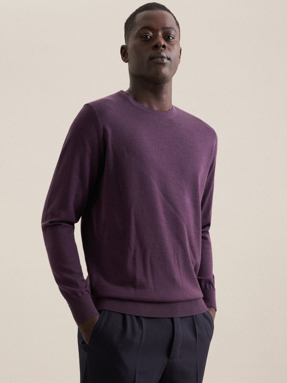 Seidensticker Pullover Herren Wolle lila, S