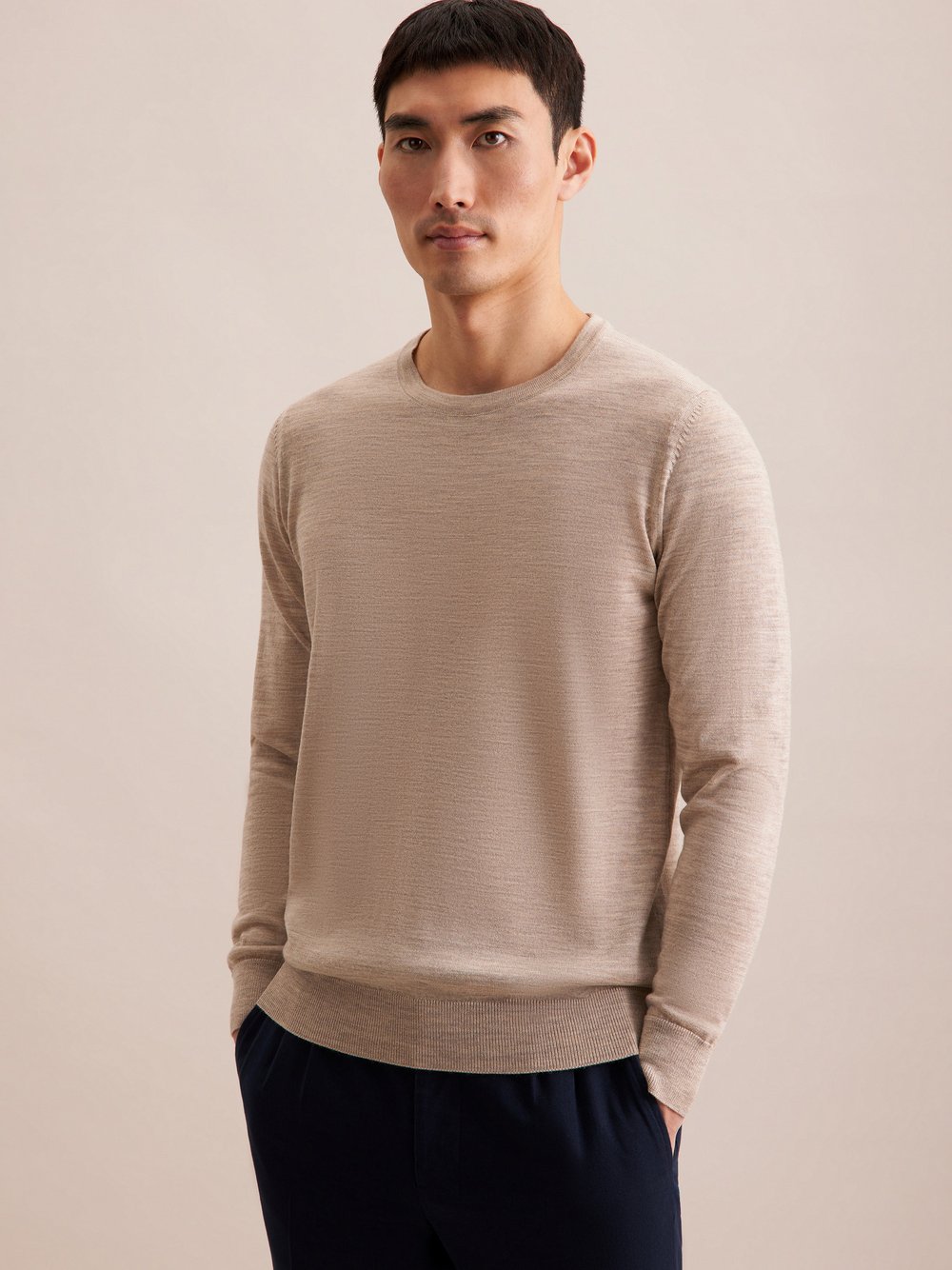 Thumbnail - Seidensticker Pullover Herren Wolle beige, S