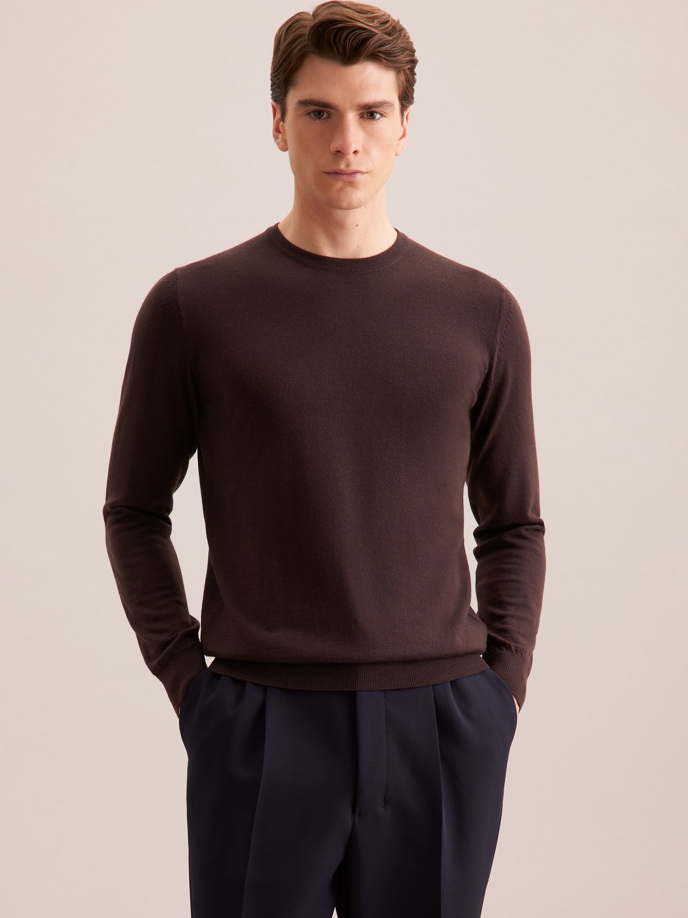 Thumbnail - Seidensticker Pullover Herren Wolle braun, XL