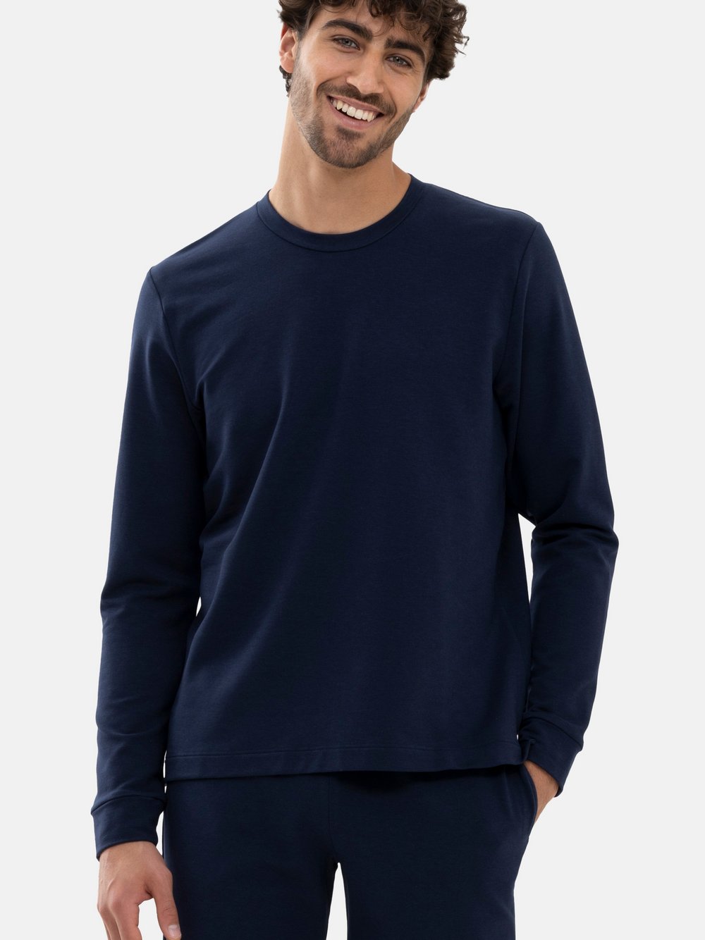 Mey Homewear Oberteil Herren Lyocell blau, XXL