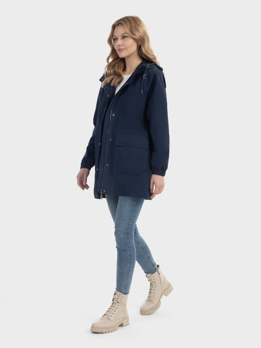 Dreimaster Jacke Damen Baumwolle blau, S