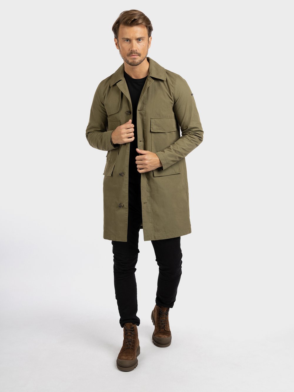 Dreimaster Jacke Herren Baumwolle grün, M