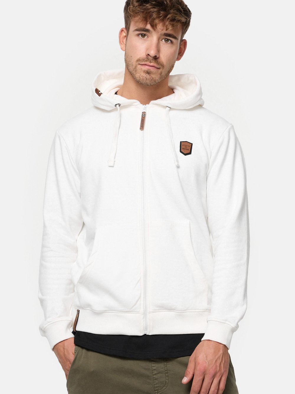 Indicode Sweatjacke Herren Baumwolle weiß, XXL