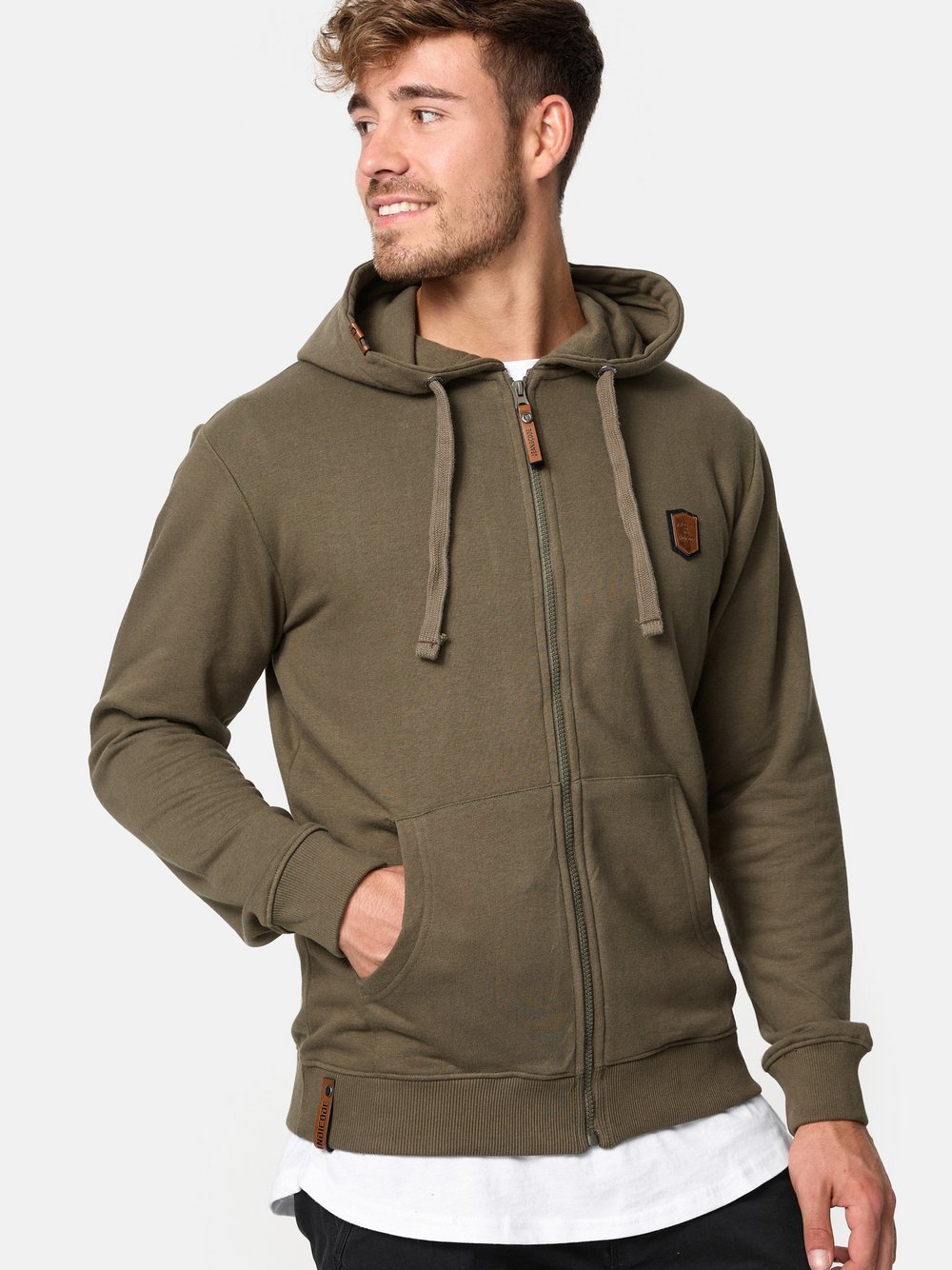 Indicode Sweatjacke Herren Baumwolle grün, XXXL