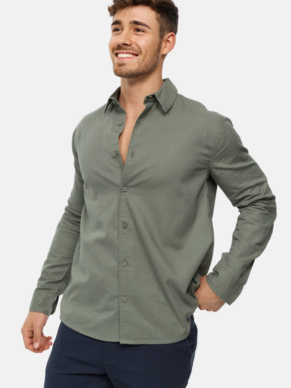 Indicode Hemd Langarm Herren Regular Fit Baumwolle grün, XXL