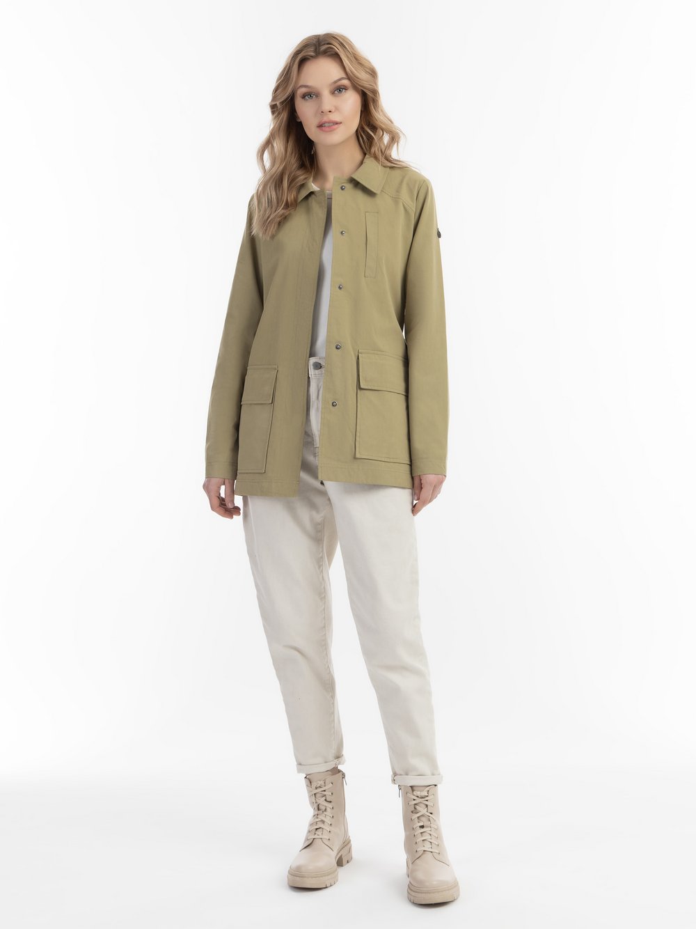 Dreimaster Leichte Baumwolljacke Damen Baumwolle grün, L