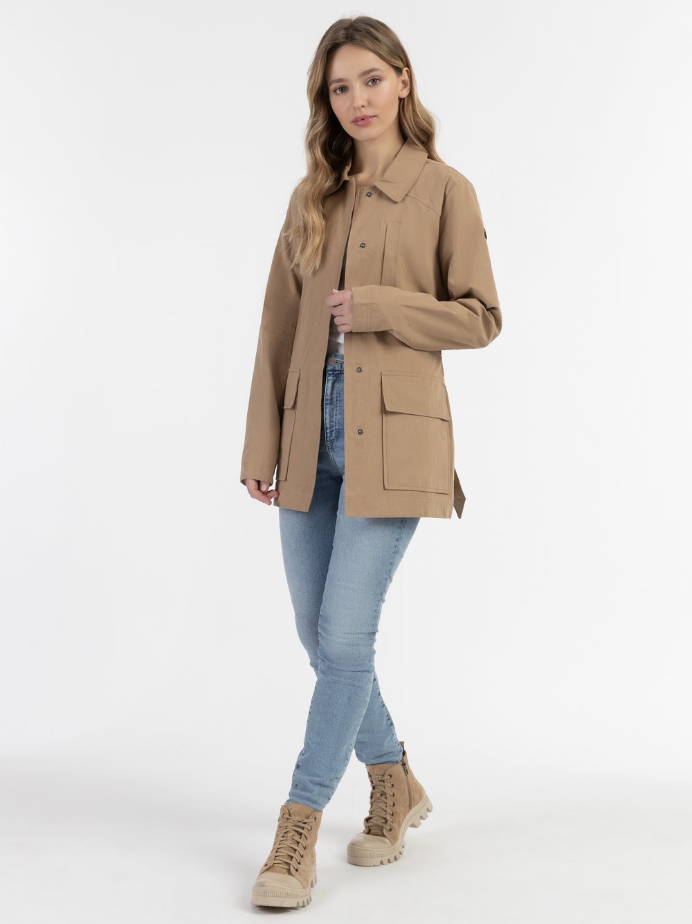 Dreimaster Leichte Baumwolljacke Damen Baumwolle beige, S