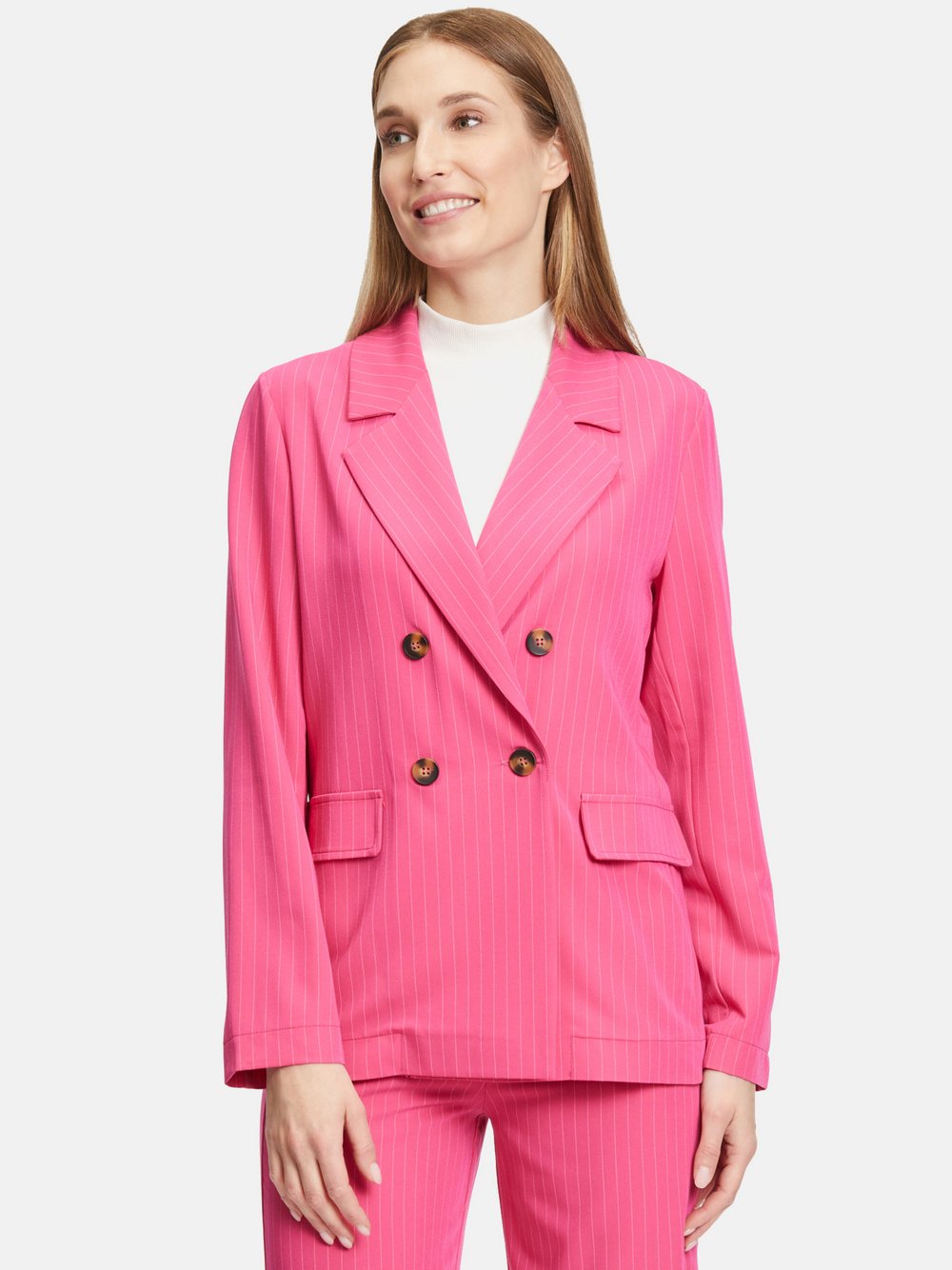 Cartoon Casual-Blazer Damen rosa gestreift, 38