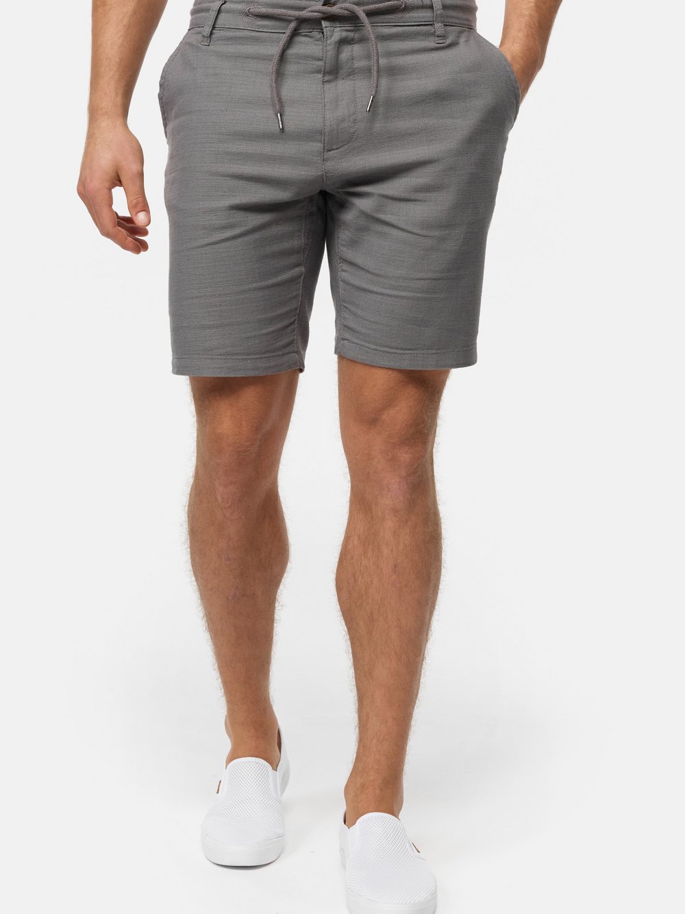 Indicode Shorts Chino Herren Baumwolle grau, L