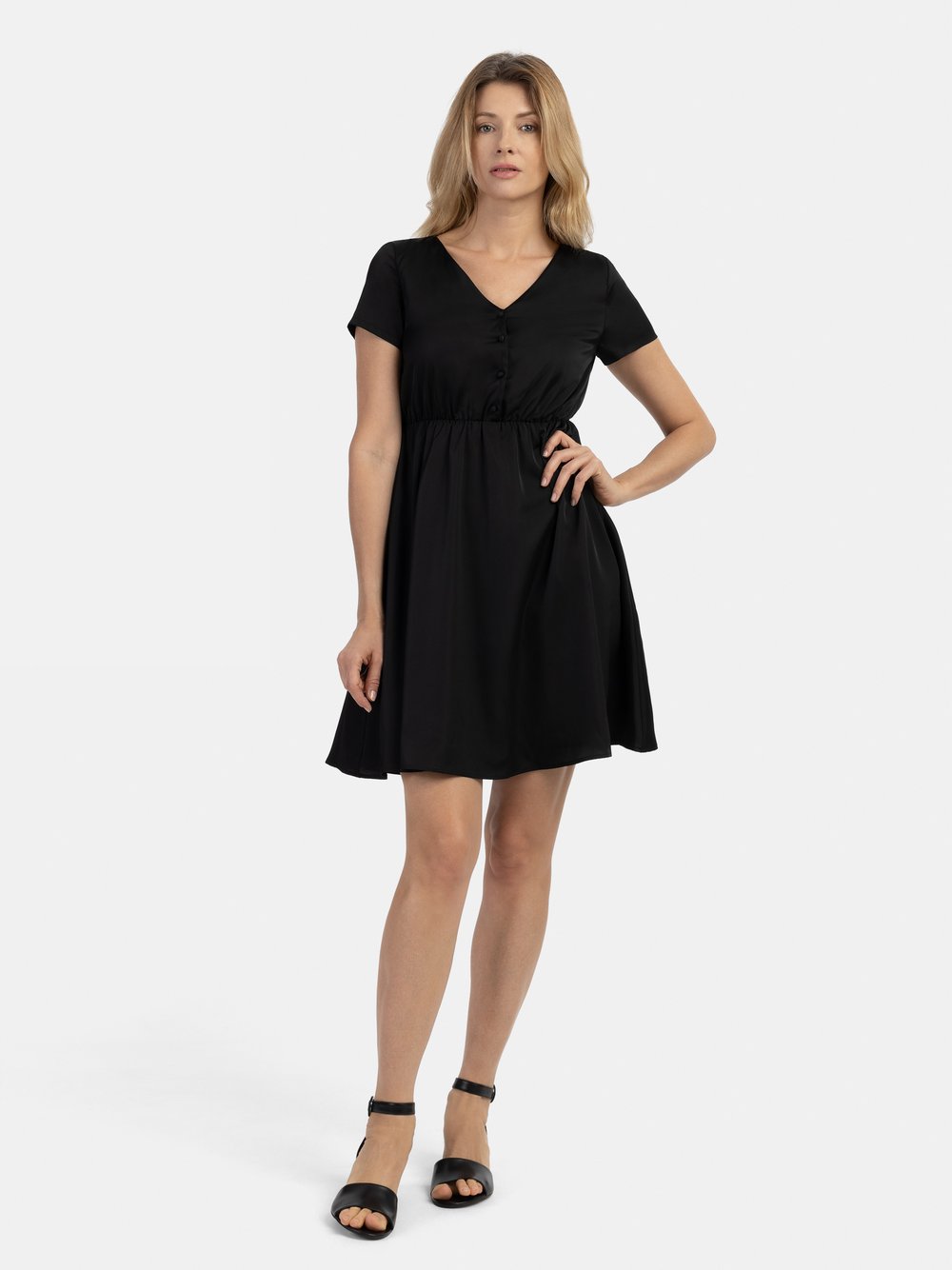 Usha Midikleid Damen schwarz, M