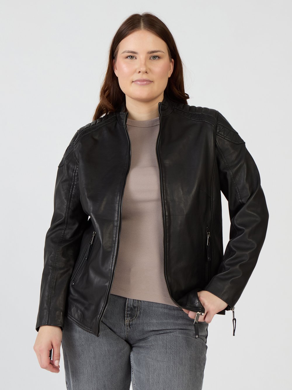 Maze Lederjacke Damen schwarz, 48