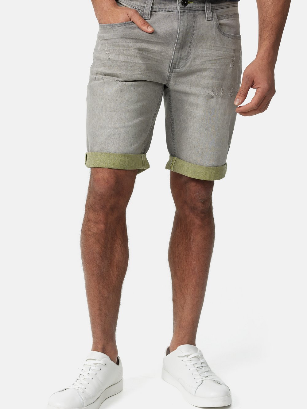 Indicode Shorts Jeans Herren grau, L