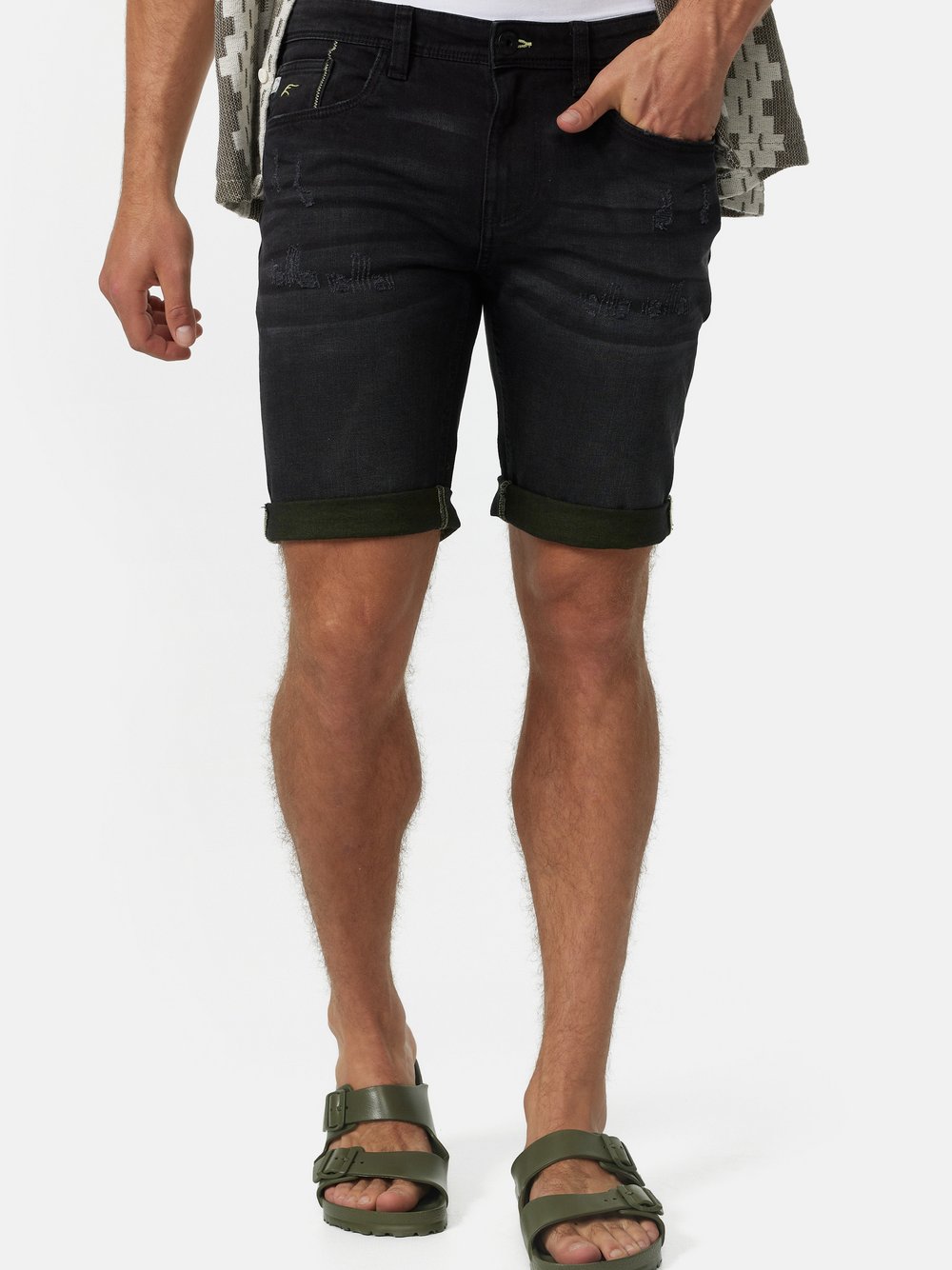 Indicode Shorts Jeans Herren schwarz, S