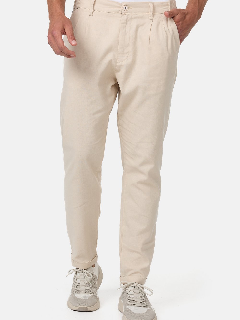 Indicode Hose Herren Baumwolle beige, L