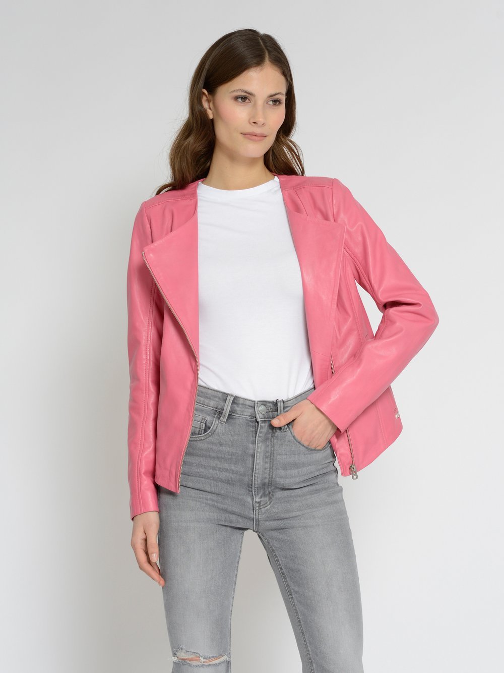 Maze Lederjacke Damen pink, M