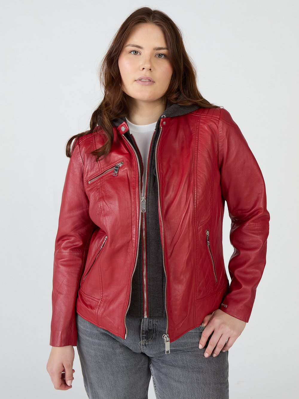 Thumbnail - Maze Lederjacke Damen rot, 42