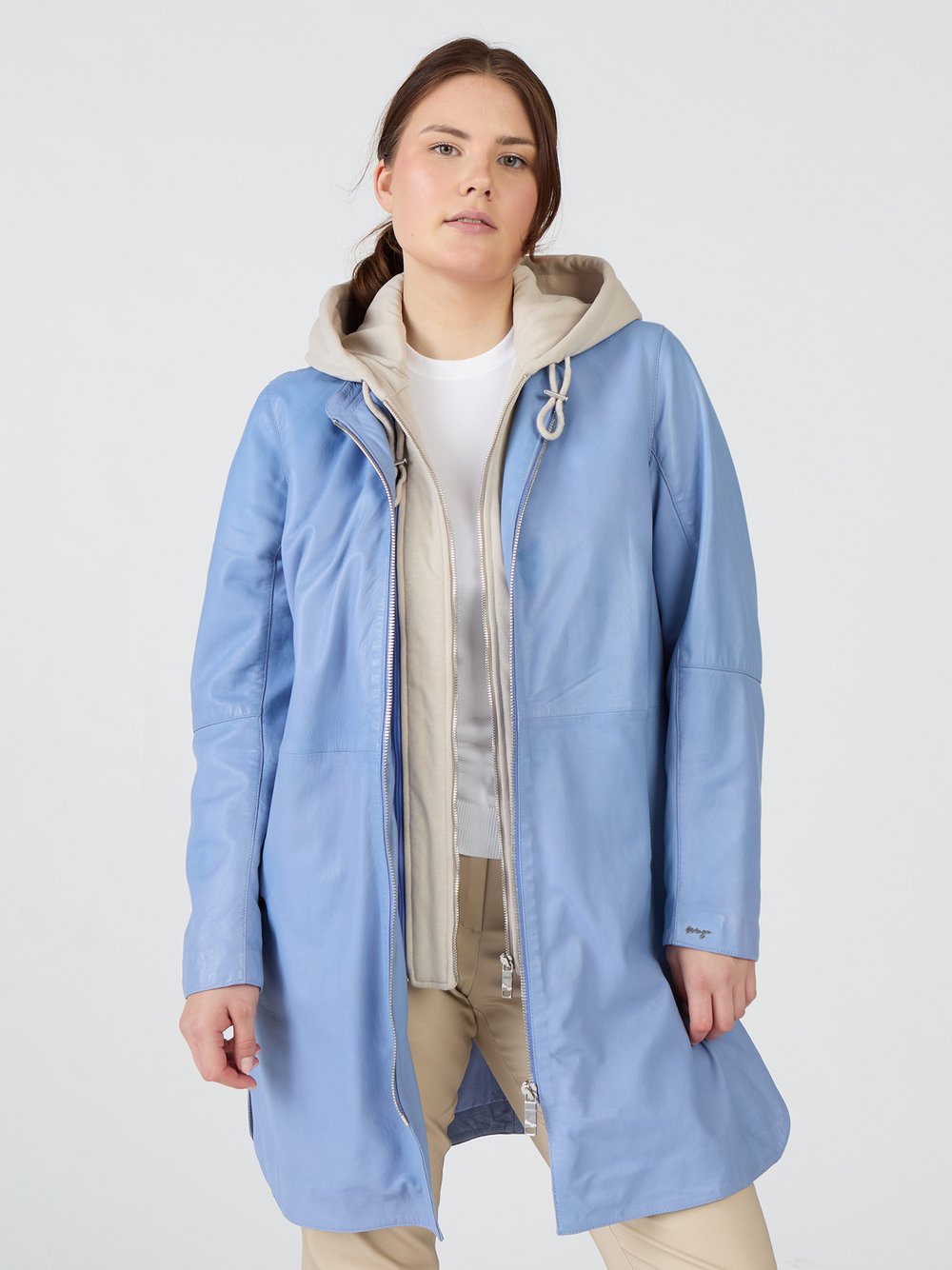 Thumbnail - Maze Ledermantel Damen blau, 54