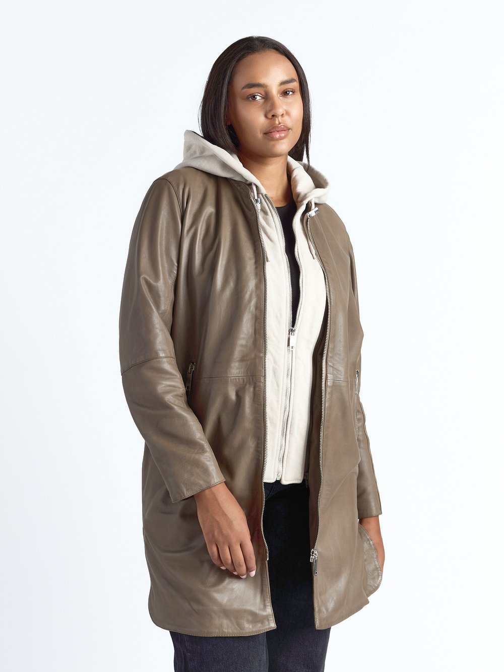 Maze Ledermantel Damen braun, 50