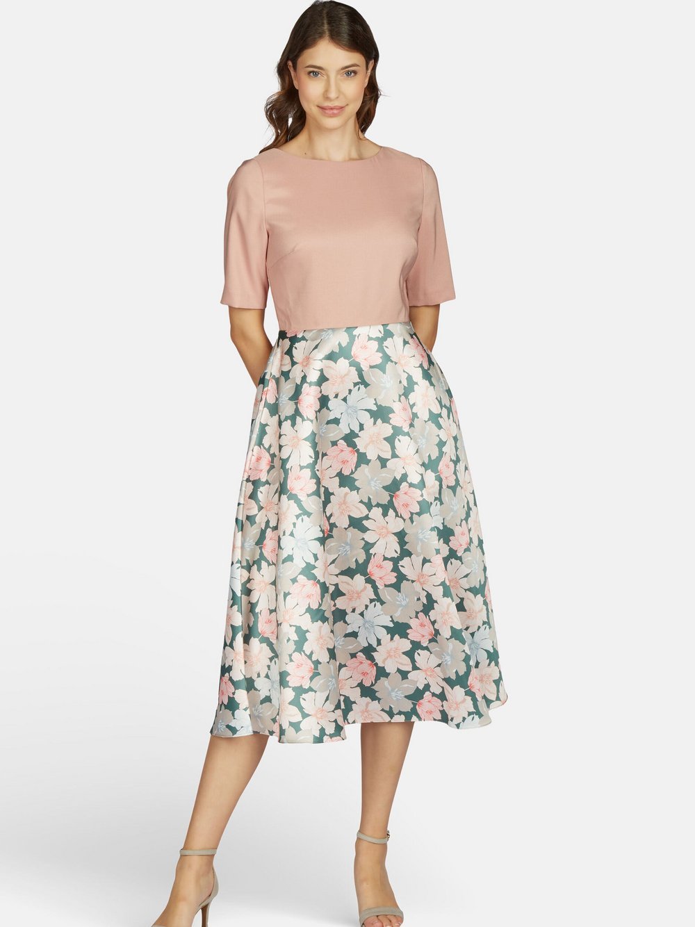Kleo Abendkleid Damen grün gemustert, 46
