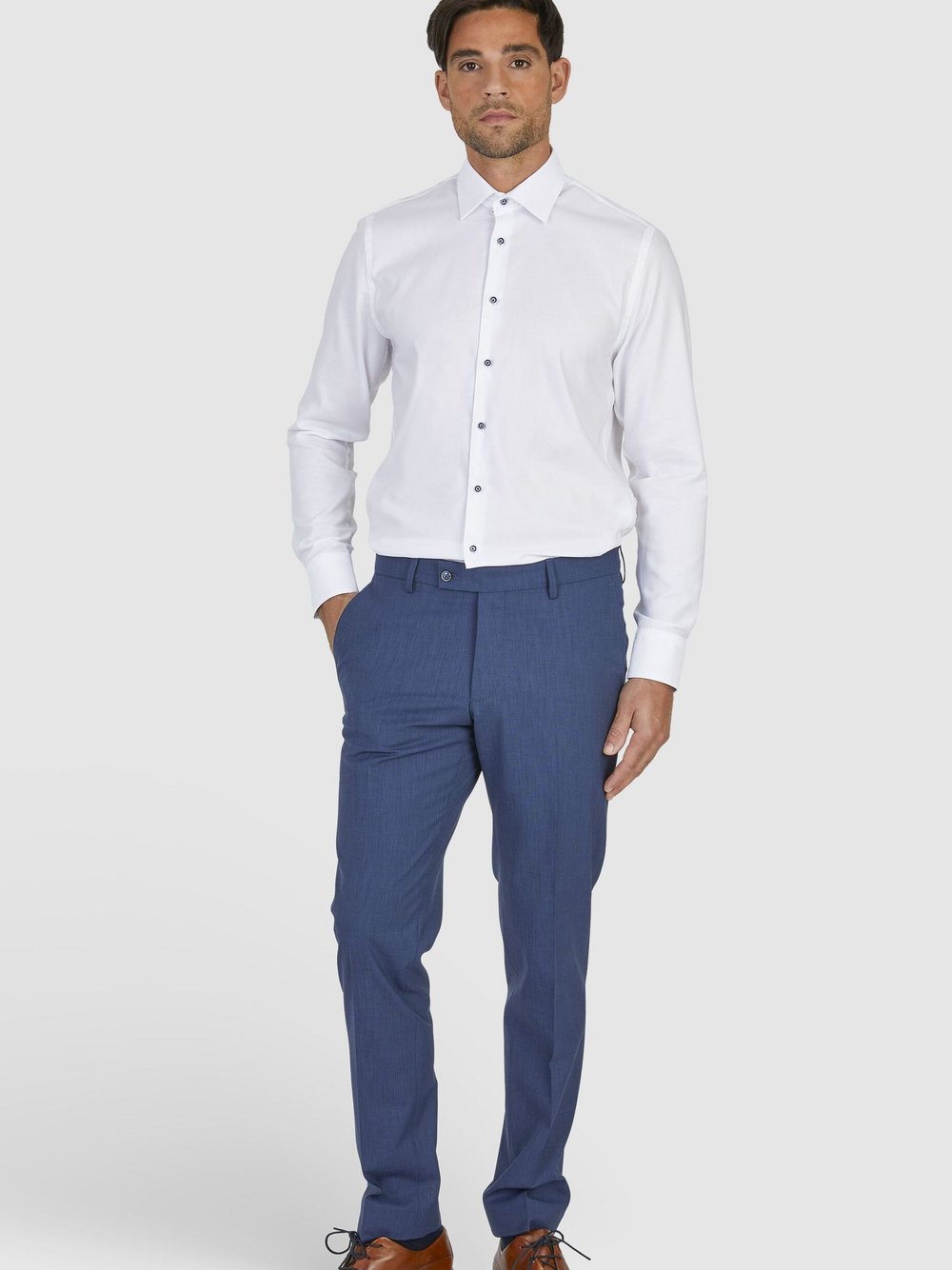 Daniel Hechter Business-Hemd Herren Modern Fit Baumwolle weiß, 44