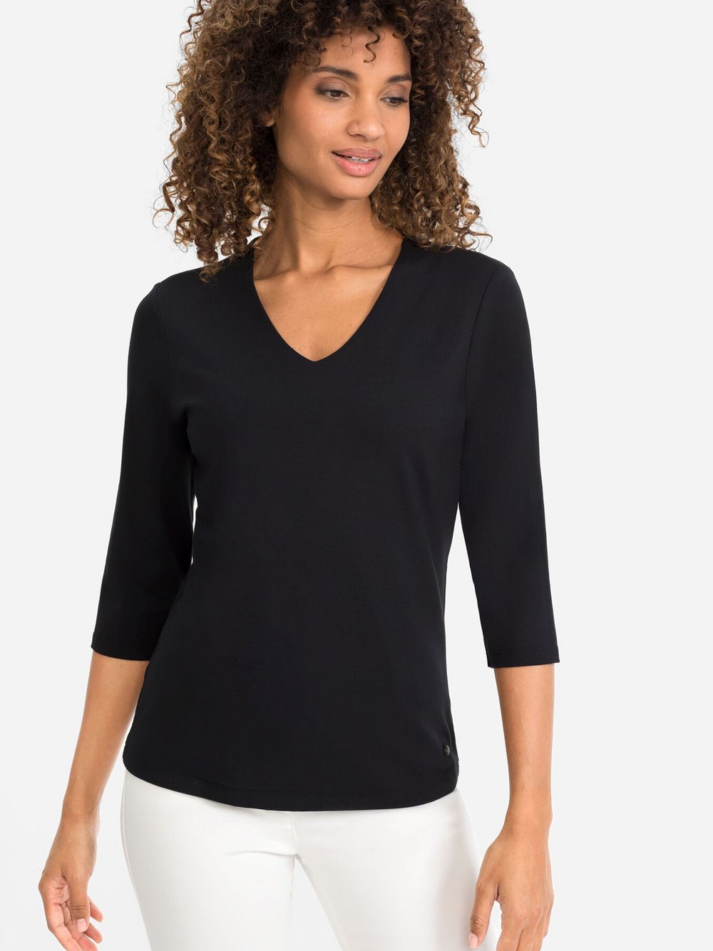 Olsen Shirt Damen Baumwolle schwarz, 38