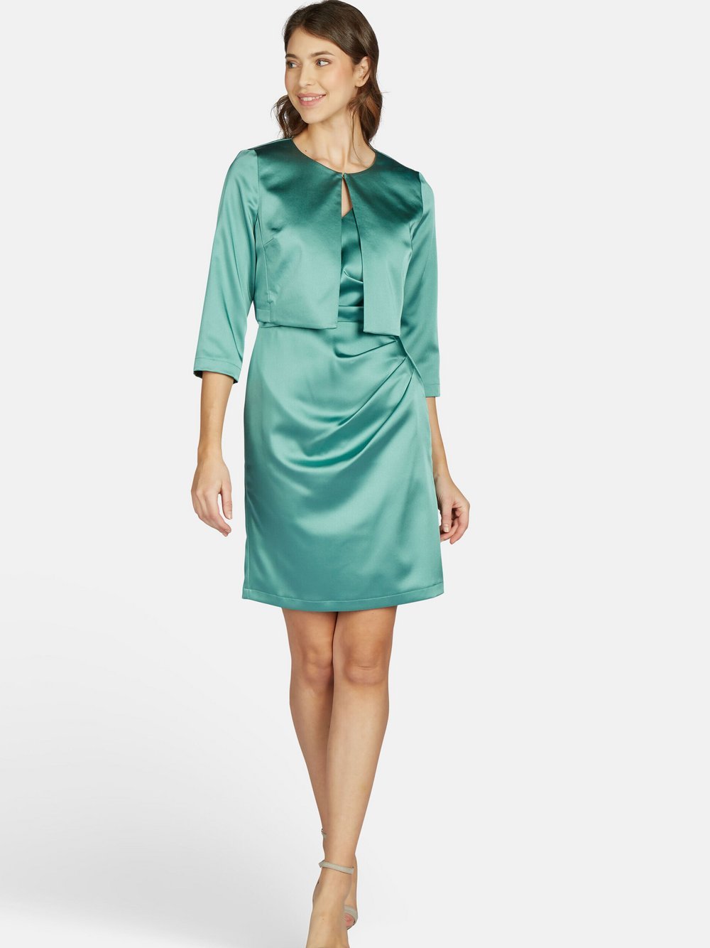 Kleo Bolero Satin Bolero Damen grün, 42