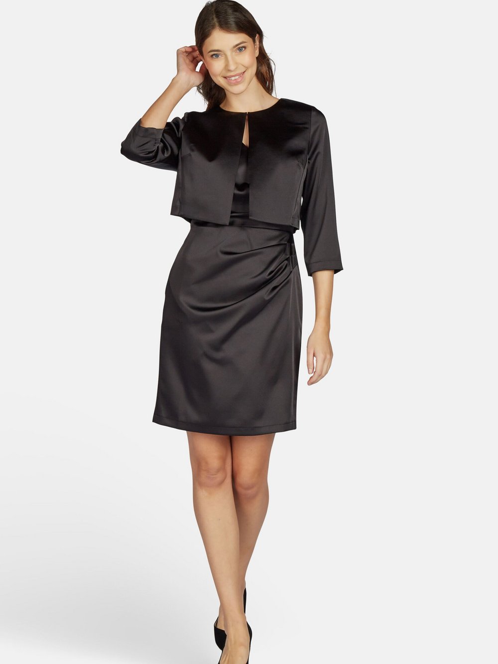 Kleo Bolero Satin Bolero Damen schwarz, 44