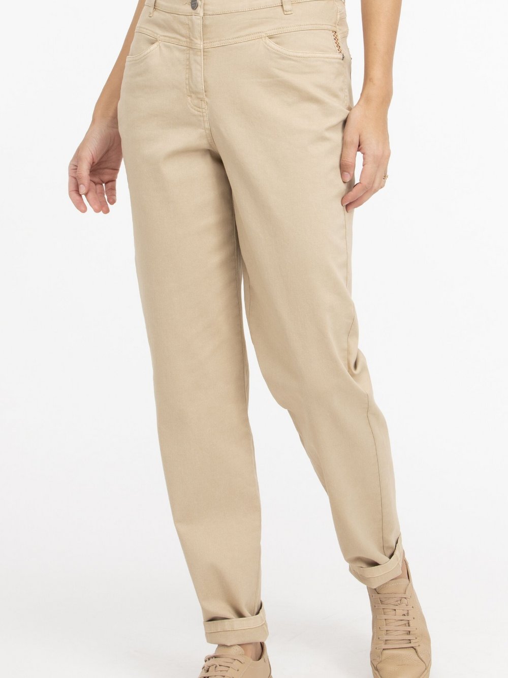 RECOVER pants Stoffhose Damen Baumwolle beige, 50