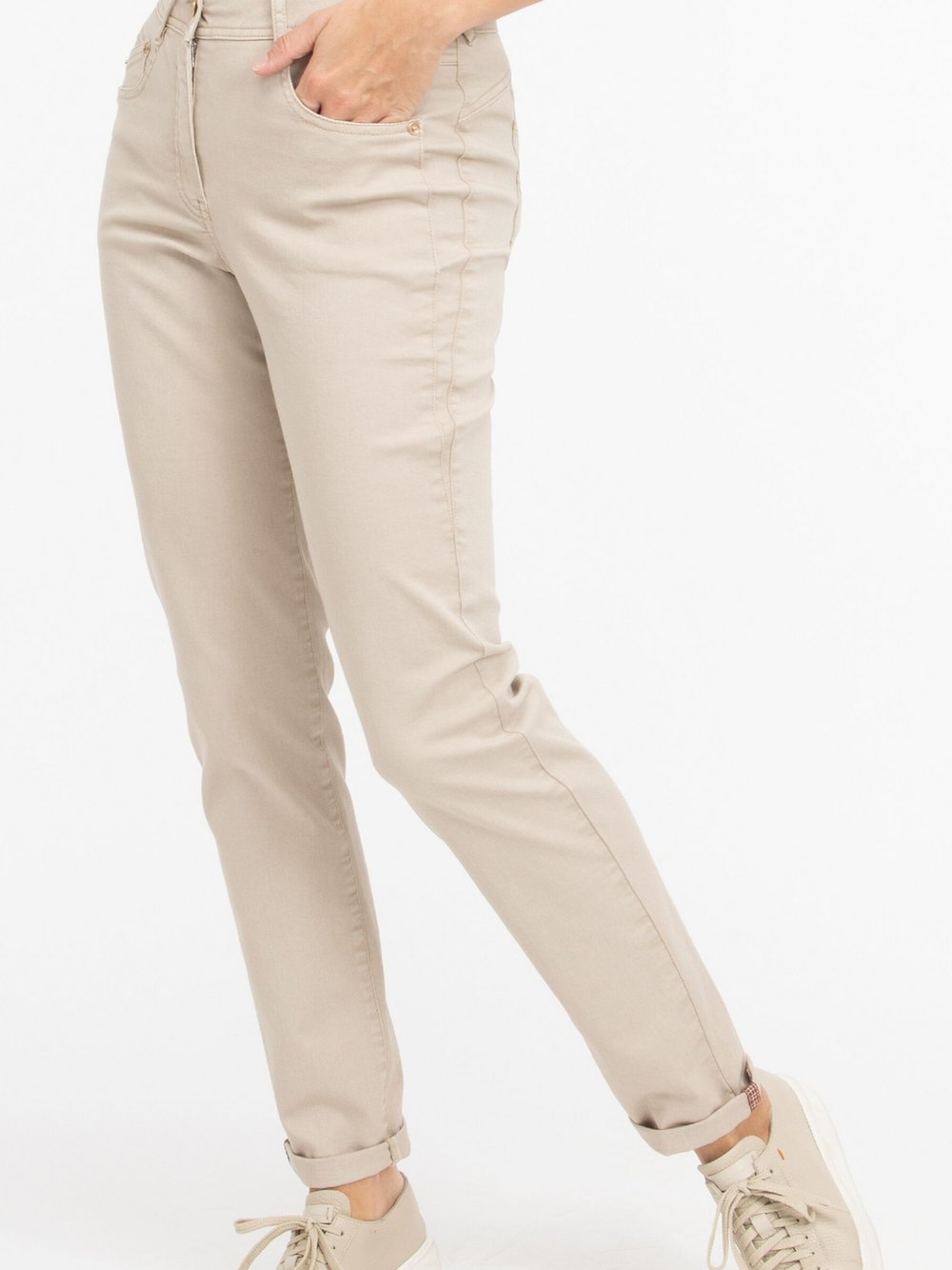 RECOVER pants Jeans Damen Baumwolle beige, 42