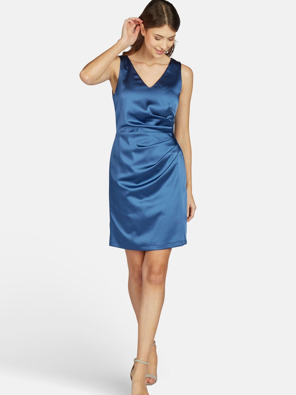 Thumbnail - Kleo Satin Etuikleid Satin-Etuikleid Damen blau, 36