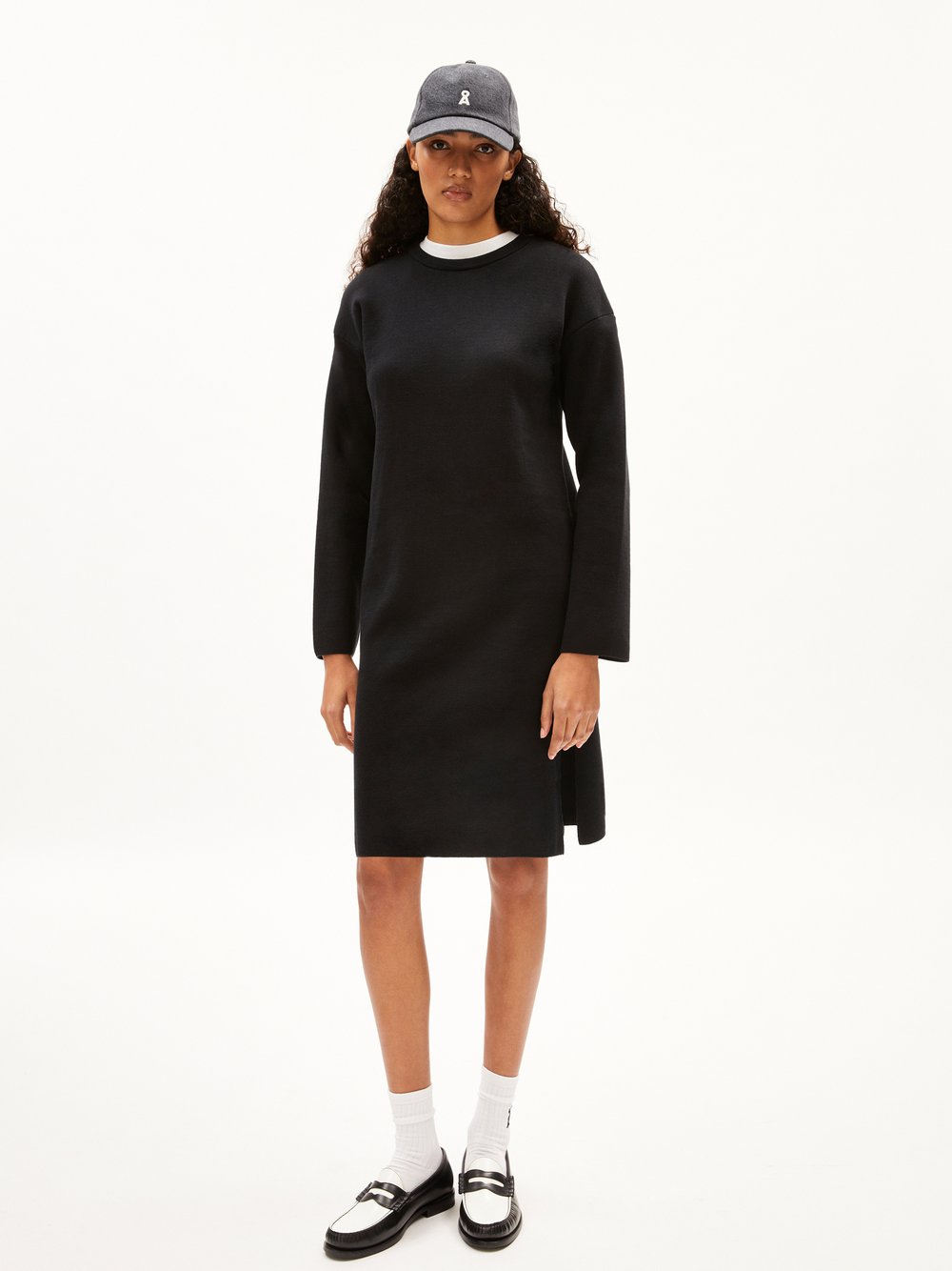 ARMEDANGELS Strickkleid Damen Baumwolle schwarz, S