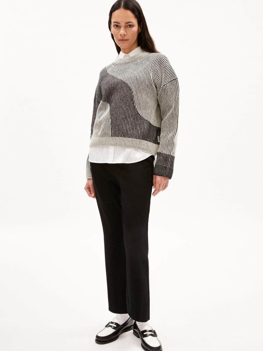 Thumbnail - ARMEDANGELS Strickpullover mit Woll-Anteil Damen Wolle mehrfarbig gemustert, L