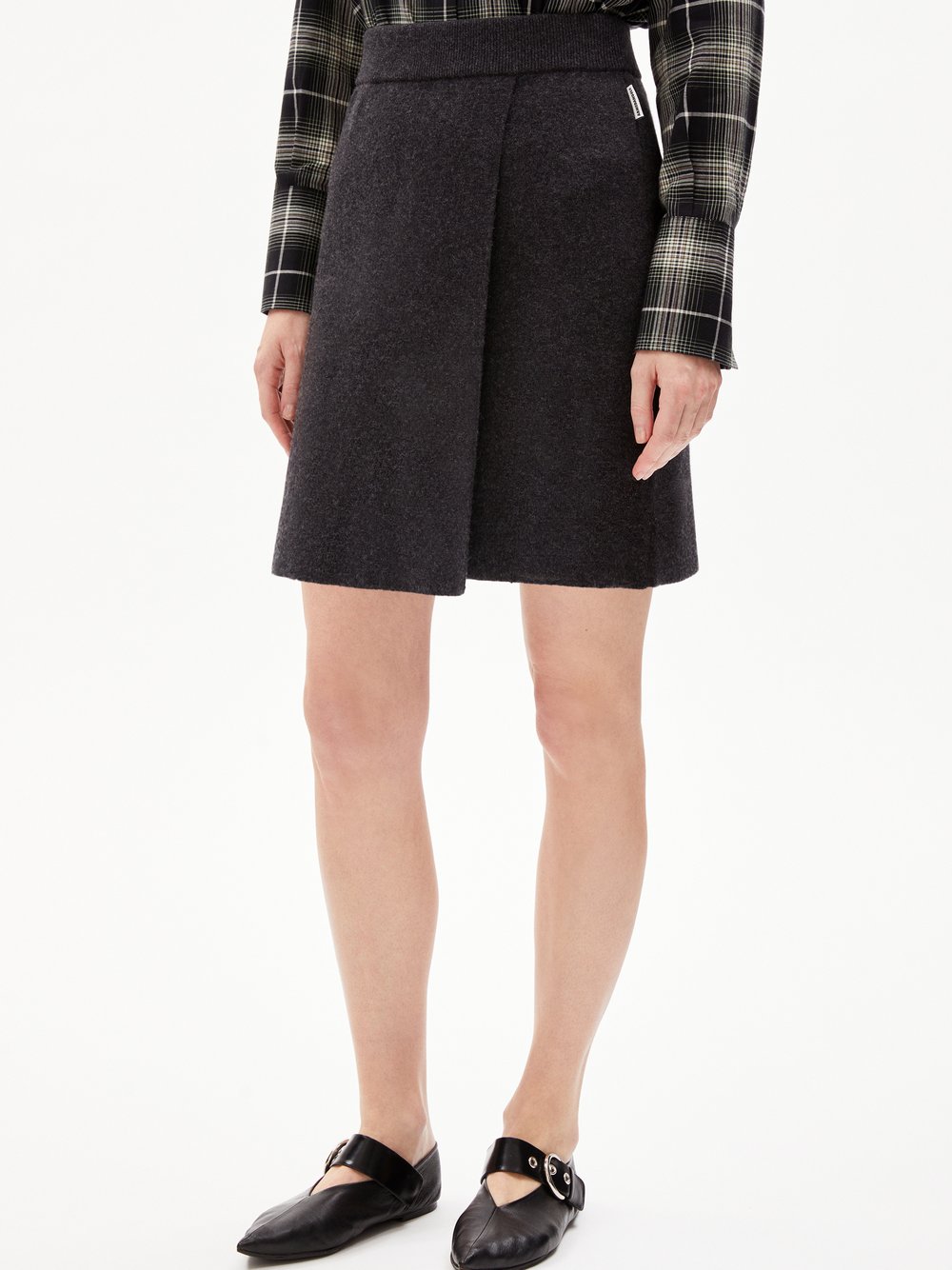 ARMEDANGELS Minirock mit Wollanteil Damen Baumwolle grau meliert, XL