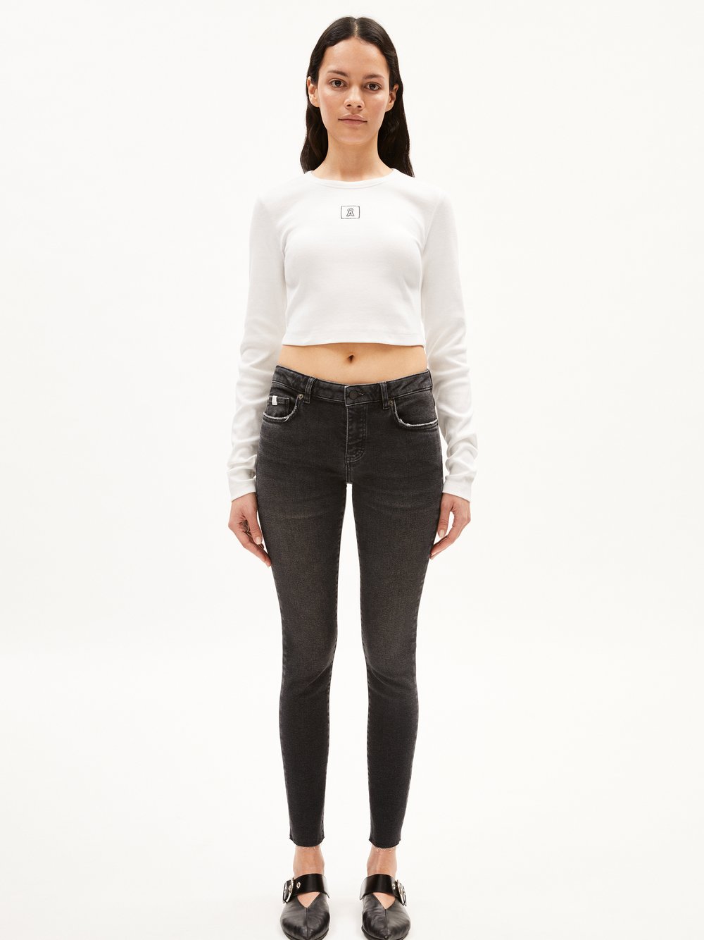 Thumbnail - ARMEDANGELS Jeans Damen Baumwolle grau, 28-32