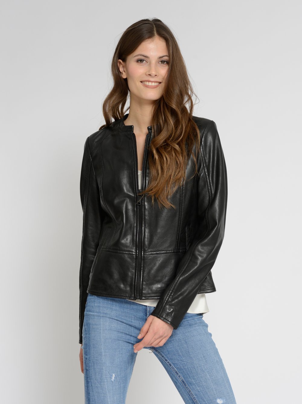 Mustang Lederjacke Damen schwarz, L