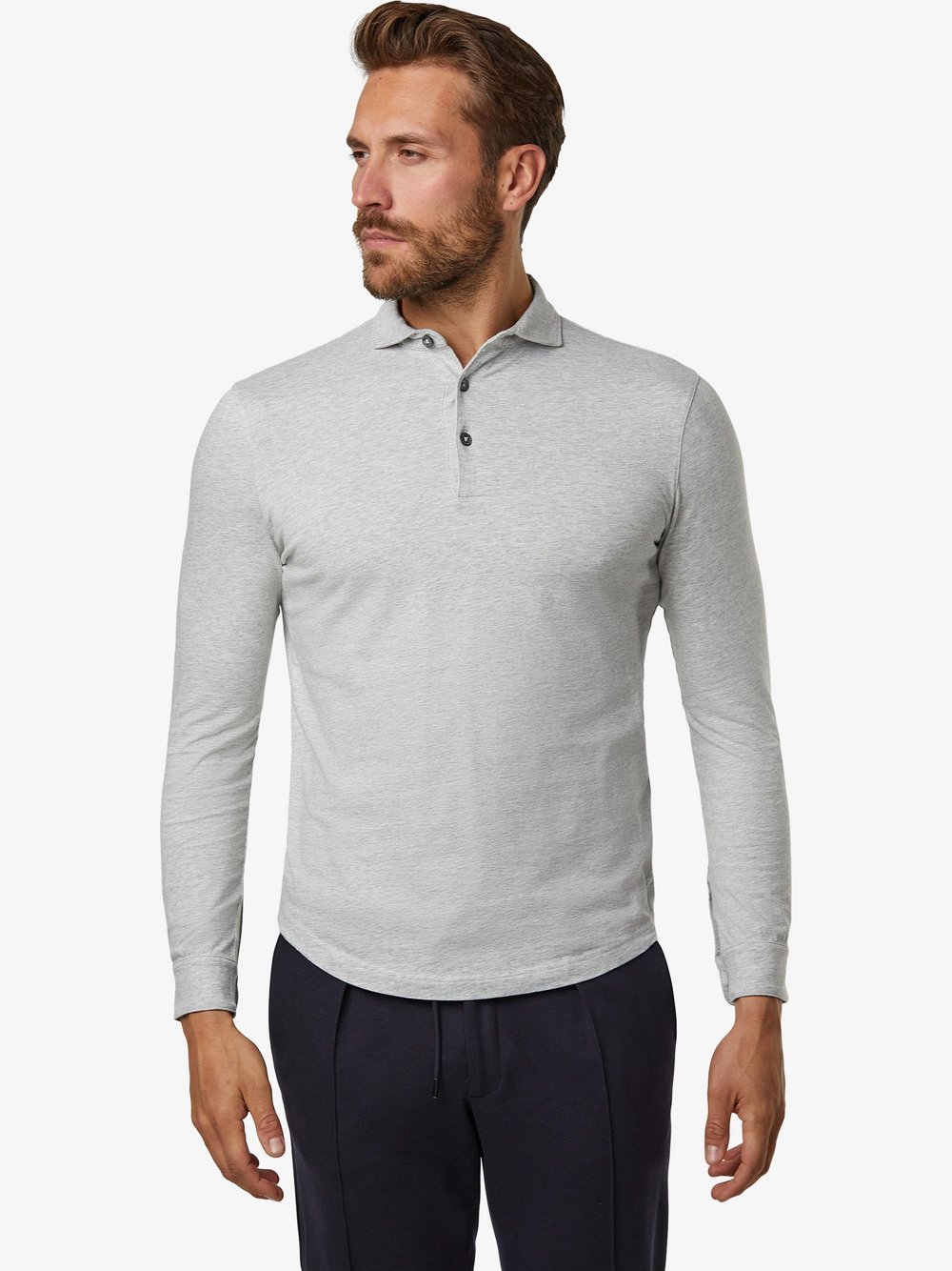 Profuomo Poloshirt Herren Baumwolle grau, L