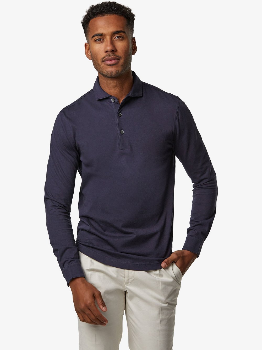 Profuomo Poloshirt Herren Baumwolle blau, L