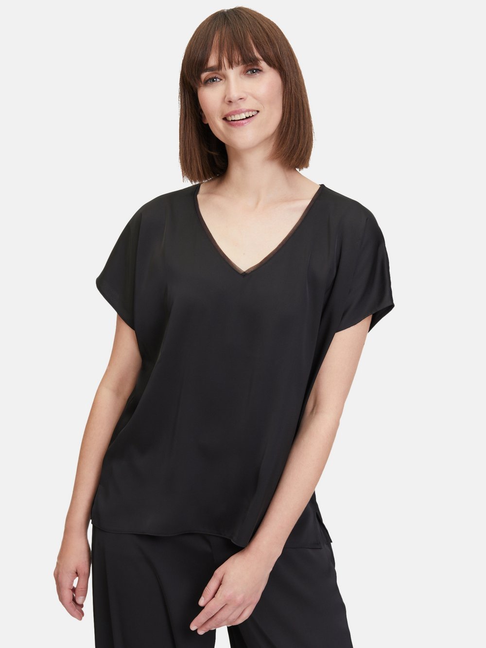 Vera Mont Satin-Bluse Damen schwarz, 38