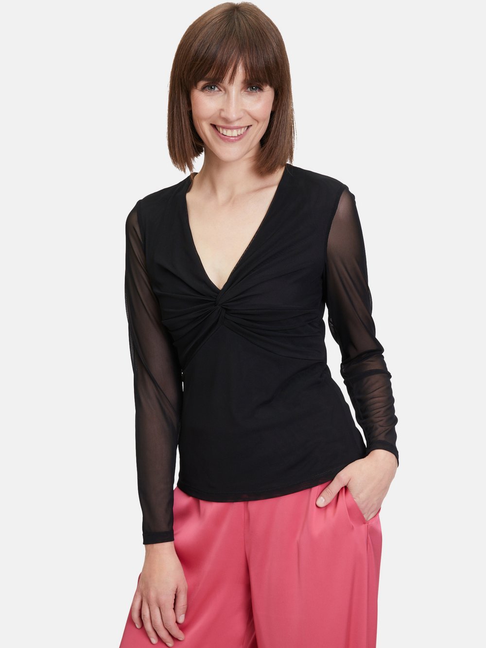 Vera Mont Langarm-Shirt Damen Polyamid schwarz, 38