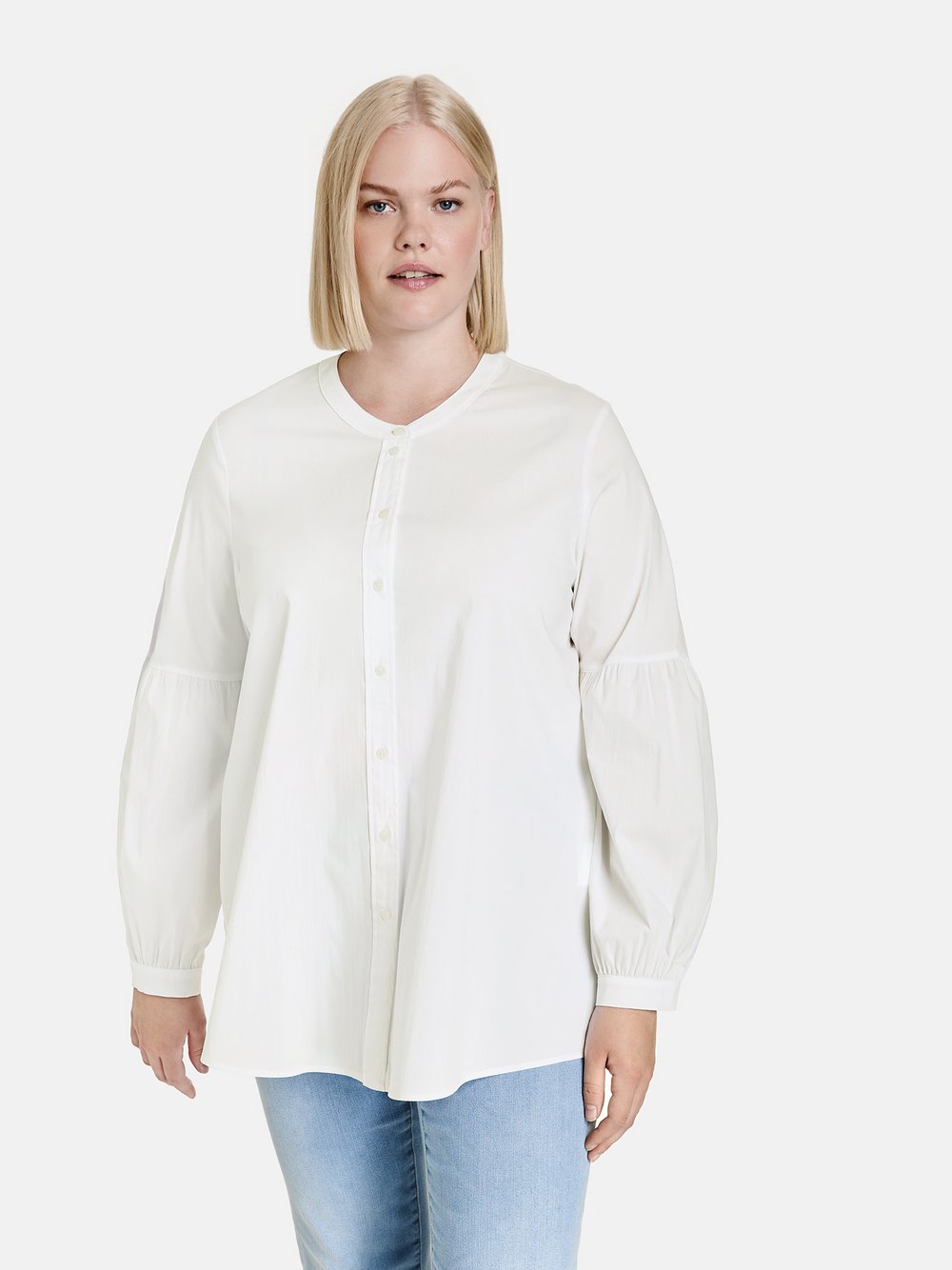 Samoon Bluse Damen Baumwolle weiß, 44